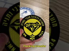 Logo Kustom Mode Tekan Panas Logo 3D Timbul Sablon Flock Label Transfer Panas