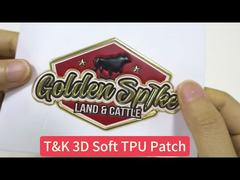 Kustom Pabrik Soft TPU Patch Tahan Air Lencana Timbul Label Transfer Panas TPU untuk Pakaian