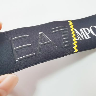 BV Approved Printing Logo 3d Silicone Elastic Band For Yoga Cloth