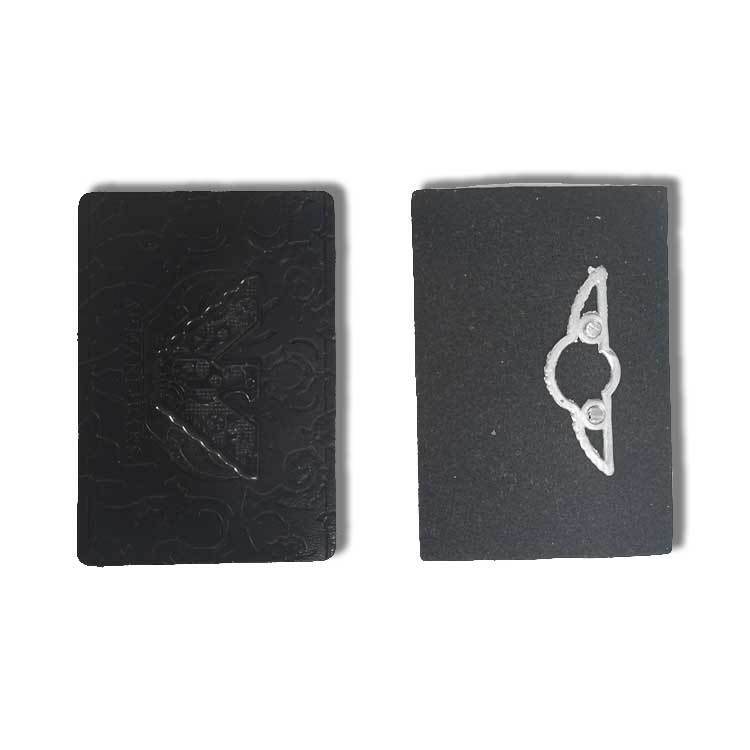 Black Sliver Clothes PU Leather Label Custom Jeans Metal Logos Sewing Label Patches for Handbag Garment Metal Labels Free Sample