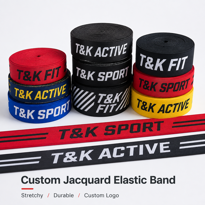 Custom Woven Elastic Bands with Personalized Logo Multi-color and Resistant to Wear and Tear for Apparel
