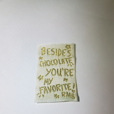 Fashion Damask Garment Woven Labels Bordir Bisa Dicuci Untuk Pakaian
