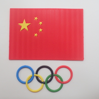 TPU Logo Patch Heat Transfer Badge 3D Flag Lima Cincin Untuk Cap
