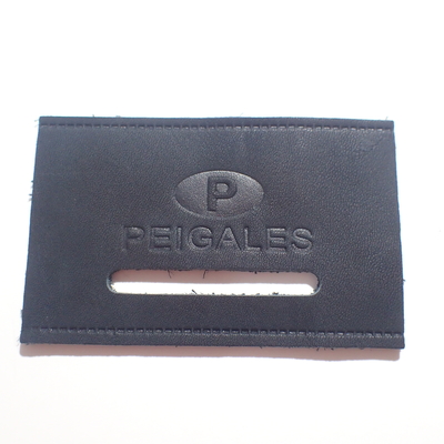 Patch Kulit Timbul Logo Label Hitam Untuk Jeans / Pakaian