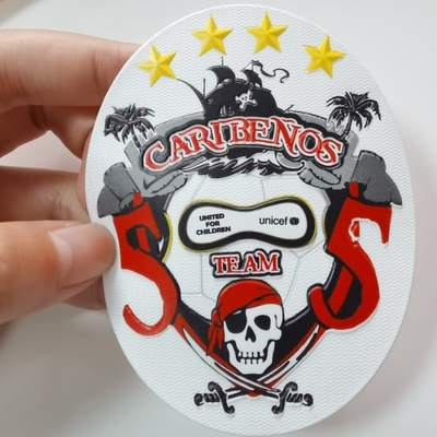 Gambar Dicetak Pada Logo Utama Patch TPU Ramah Lingkungan Untuk Jersey