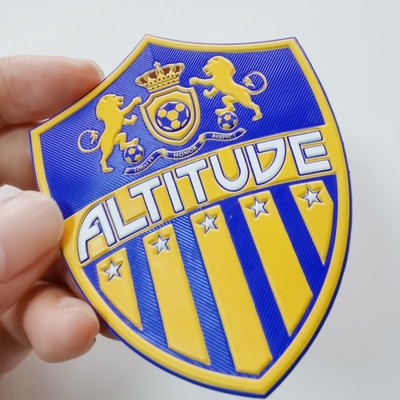 Heat Transfer TPU Logo Utama Soccer Jersey Patch Frekuensi Tinggi