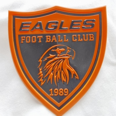 Stamp Embossed Shape Heat Transfer TPU Badge Untuk Pakaian Tim