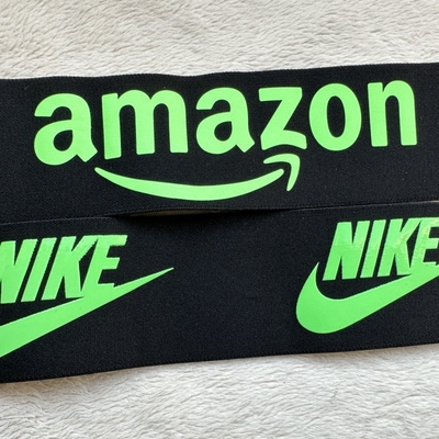 Glossy Printed Elastic Band Silikon Logo 6cm 3cm 4.5cm Elastisitas Tinggi