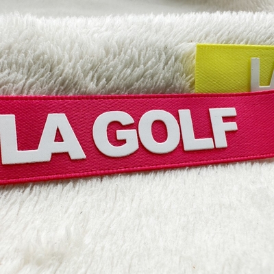 Tape satin Pakaian Kain Label Cetak Silikon Logo Embossed