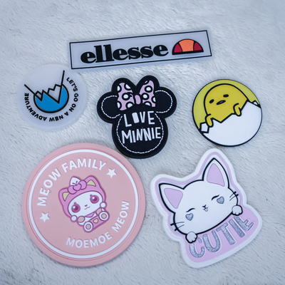 Patch logo silikon 3D khusus untuk pakaian - lencana PVC yang bisa dicuci