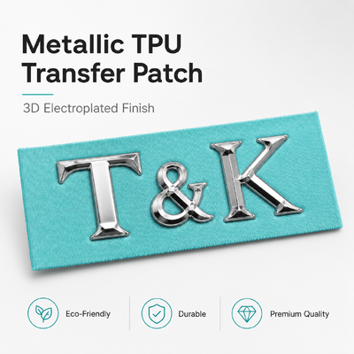 Label Transfer Panas TPU Custom 3D Transfer Patches Waterproof Metal Badges Cocok untuk Pakaian Tas Sepatu awet Mudah diterapkan