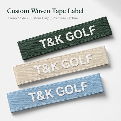 Label Pita Tenun Kustom untuk Pakaian Golf, Topi, Tas, dan Identifikasi Merek Premium