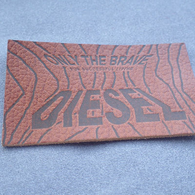 Label Timbul Kustom 3D Bentuk Persegi Panjang Coklat