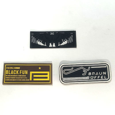 Logo 3D Timbul Motif Karet Silicone Patch Lencana Untuk Menjahit Pakaian