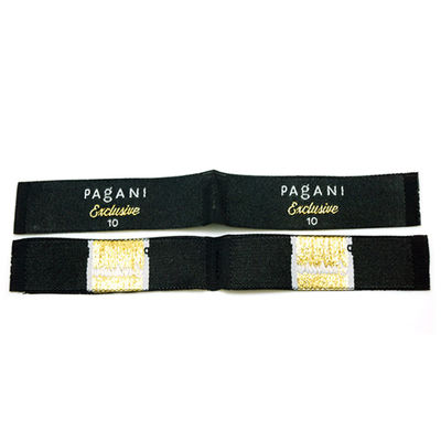 Desain Disesuaikan Woven Damask Logo Tag Woven Private Labels Untuk Pakaian