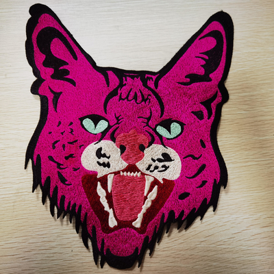 Mendukung Patch Bordir Pakaian Desainer Kustom pola Leopard